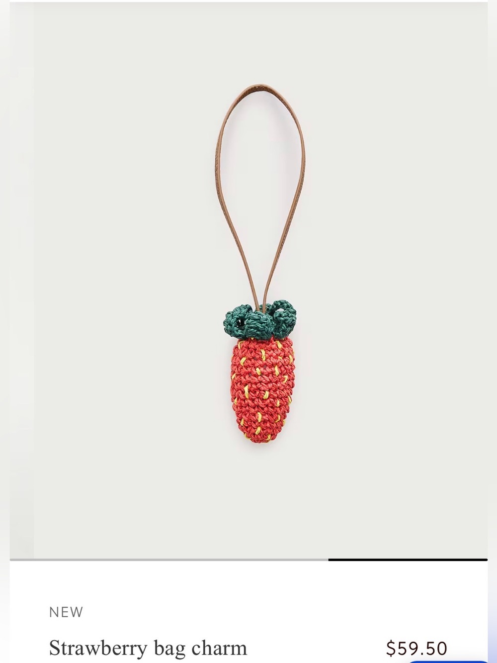 J. Crew Strawberry Bag Charm - Red & Green